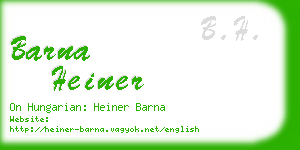 barna heiner business card